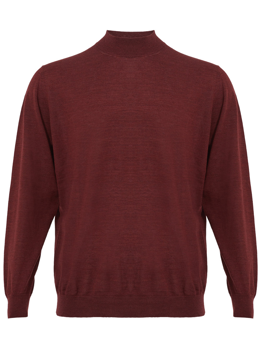Colombo Bordeaux Mock Neck Cashmere Silk Blend Sweater