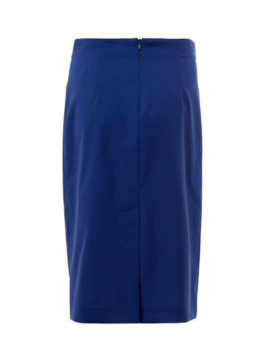 Lardini Elegant Blue Wool Pencil Skirt