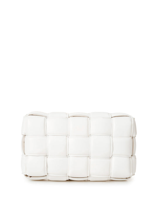 Bottega Veneta Elegant Padded White Leather Crossbody Bag