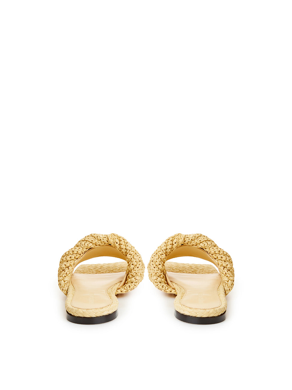 Bottega Veneta Beige Raffia Mule with Maxi Intreccio Detail