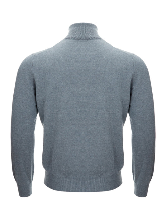 Gran Sasso Elegant Grey Cashmere Turtleneck Jumper