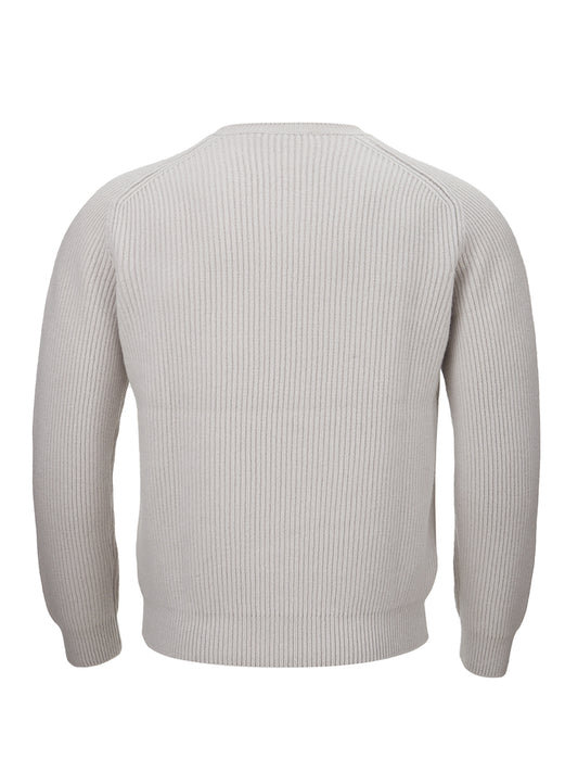 Gran Sasso Elegant Grey Cashmere Round Neck Sweater