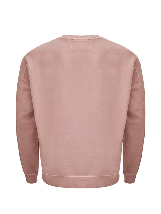 C.P. Company Powder Pink Embroidered Logo Cotton Sweatshirt