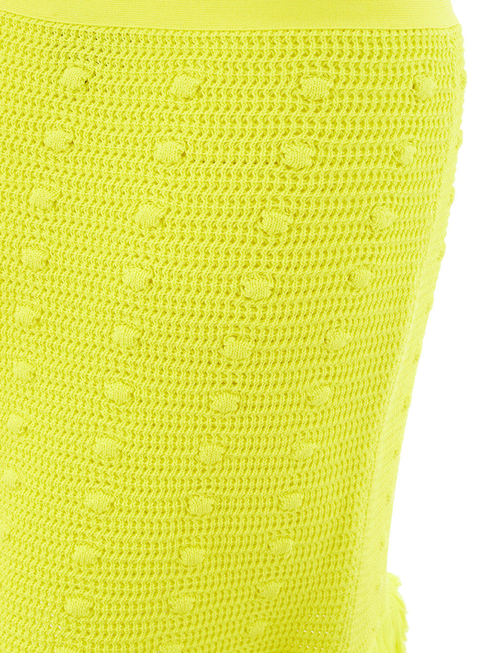 Bottega Veneta Radiant Yellow Fringed Pencil Skirt