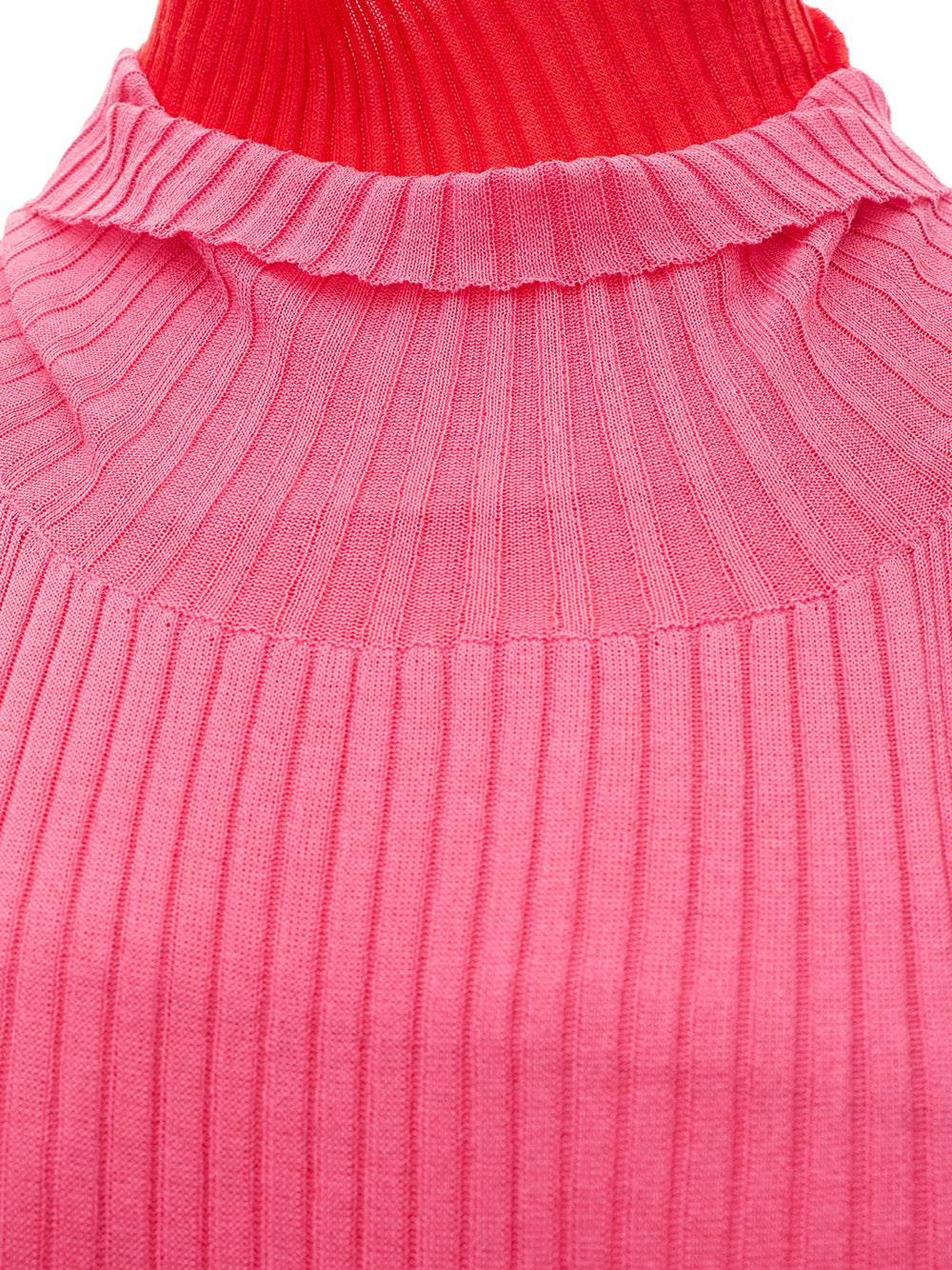Bottega Veneta Elegant Bicolor Fringed Pencil Dress