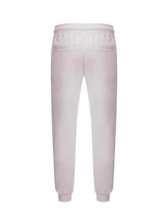 GCDS Elegant White Joggers with Signature Logo Detail