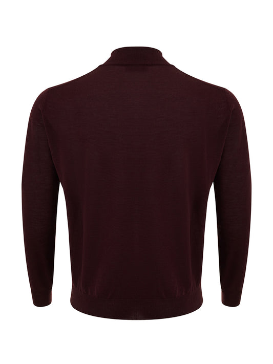 FERRANTE Elegant Red Purple Wool Turtleneck Jumper