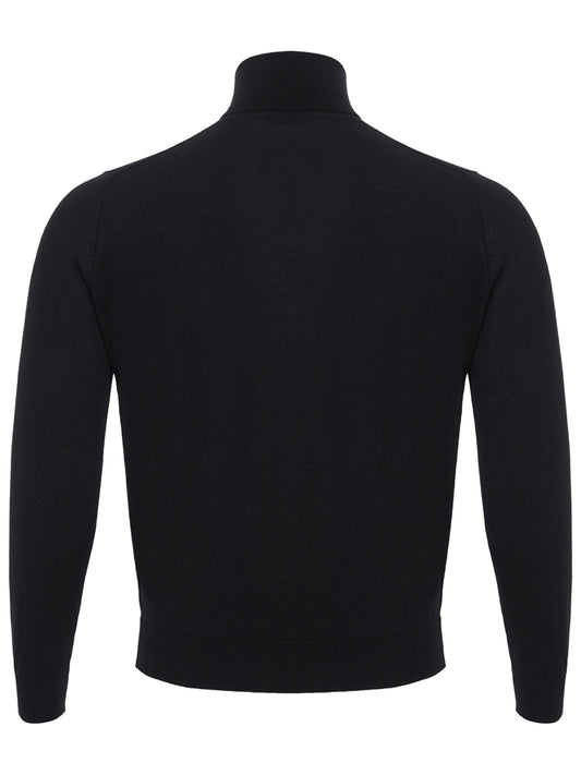 Colombo Elegant Black Cashmere Silk Blend Sweater