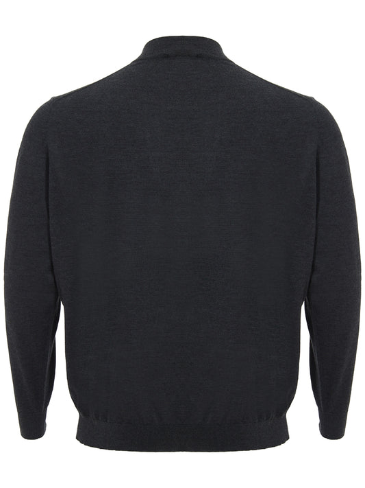Colombo Elegant Dark Grey Cashmere Silk Sweater