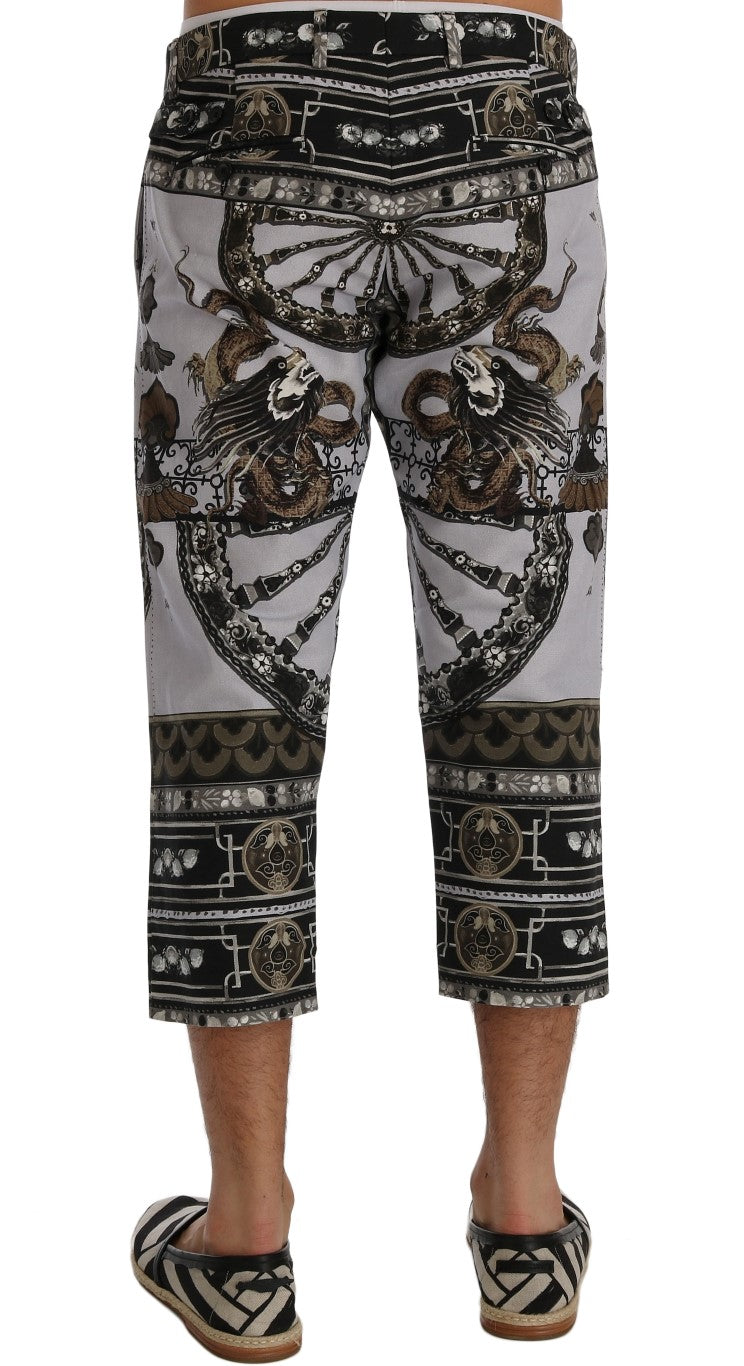 Dolce & Gabbana Multicolor Dragon Print Capri Pants