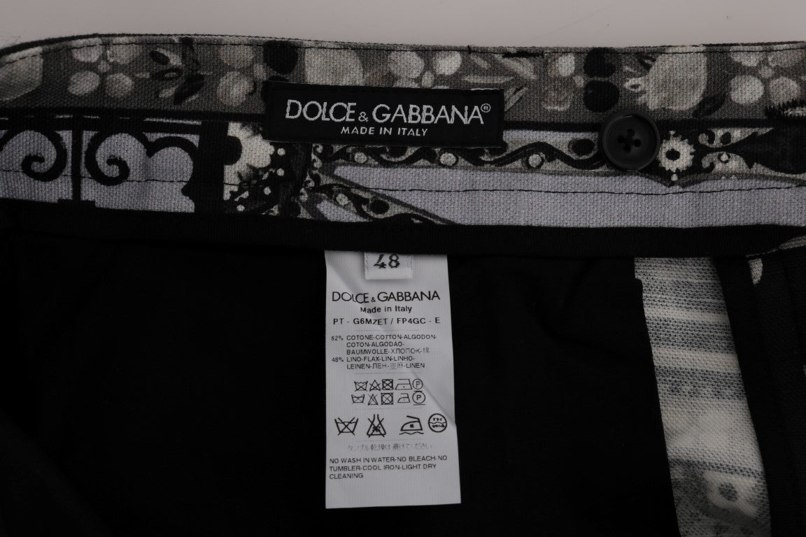 Dolce & Gabbana Multicolor Dragon Print Capri Pants