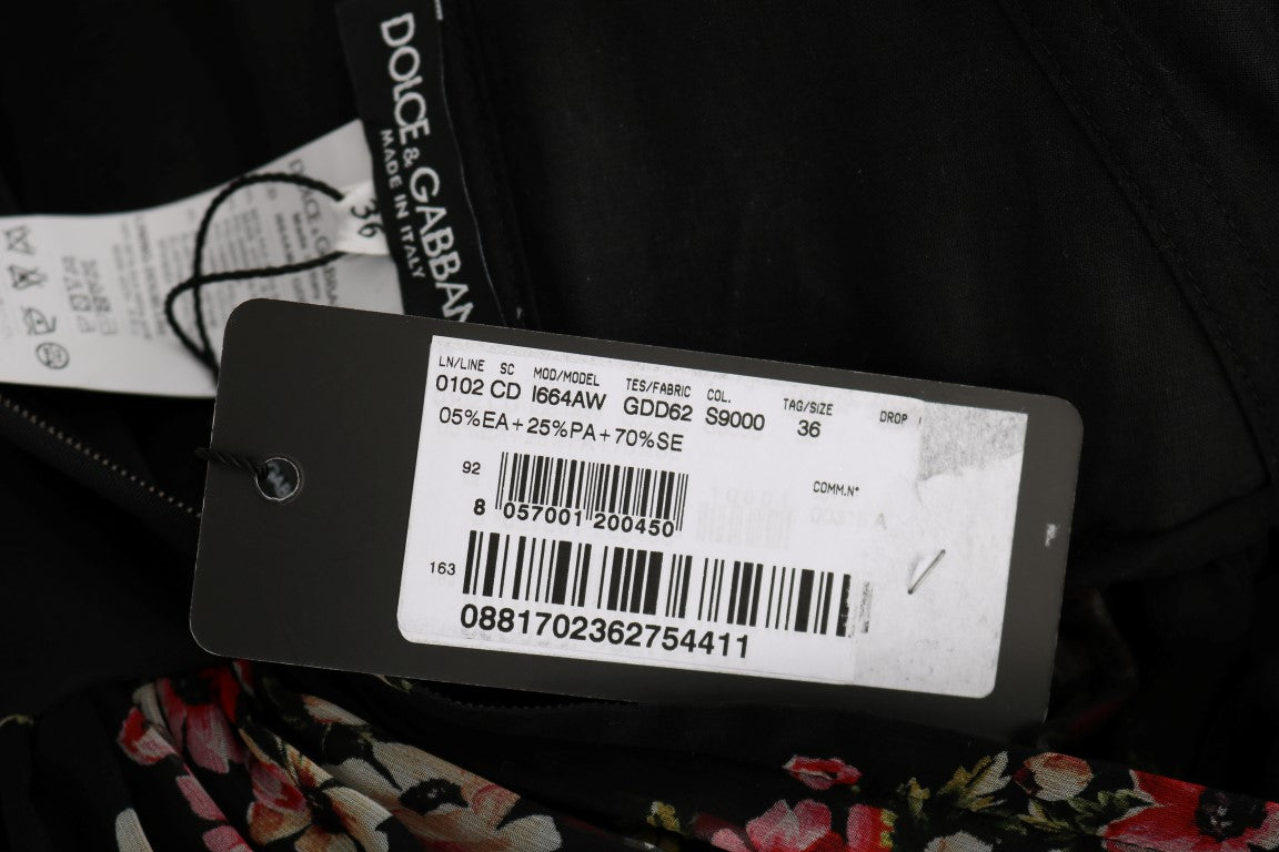 Dolce & Gabbana Elegant Floral Shift Dress in Multicolor Silk Blend