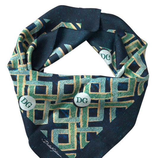 Dolce & Gabbana Multicolor Printed Square Handkerchief Scarf