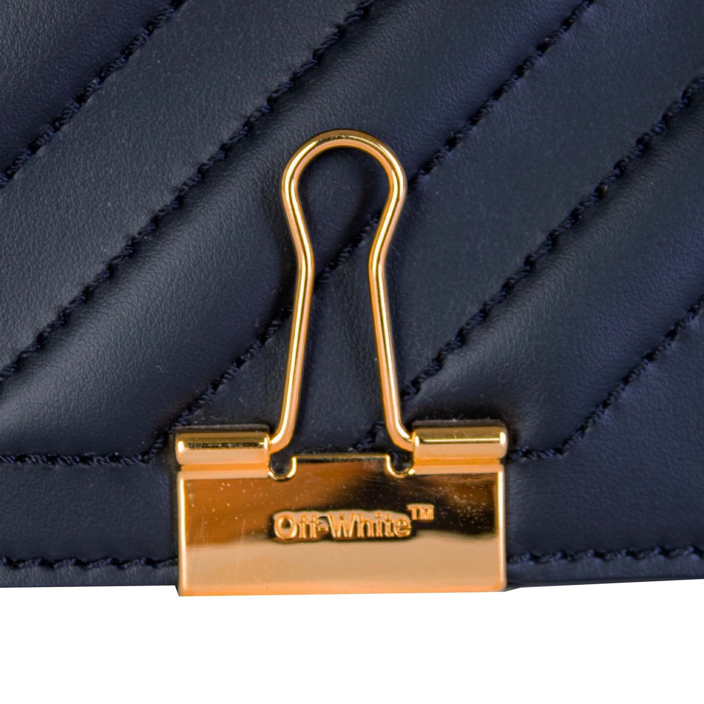 Off-White Elegant Black Leather Shoulder Bag
