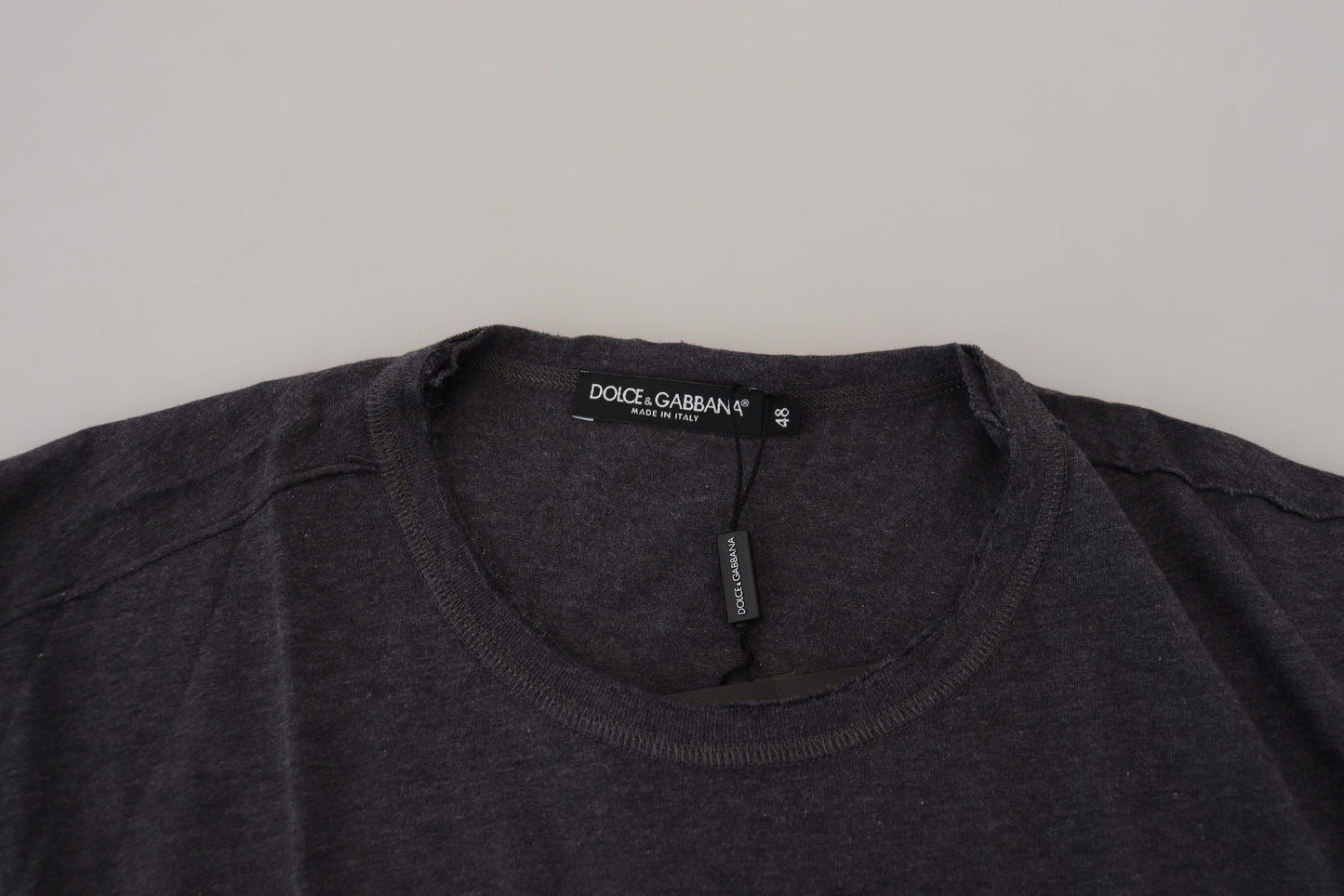 Dolce & Gabbana Gray Crewneck Cotton Short Sleeve T-shirt