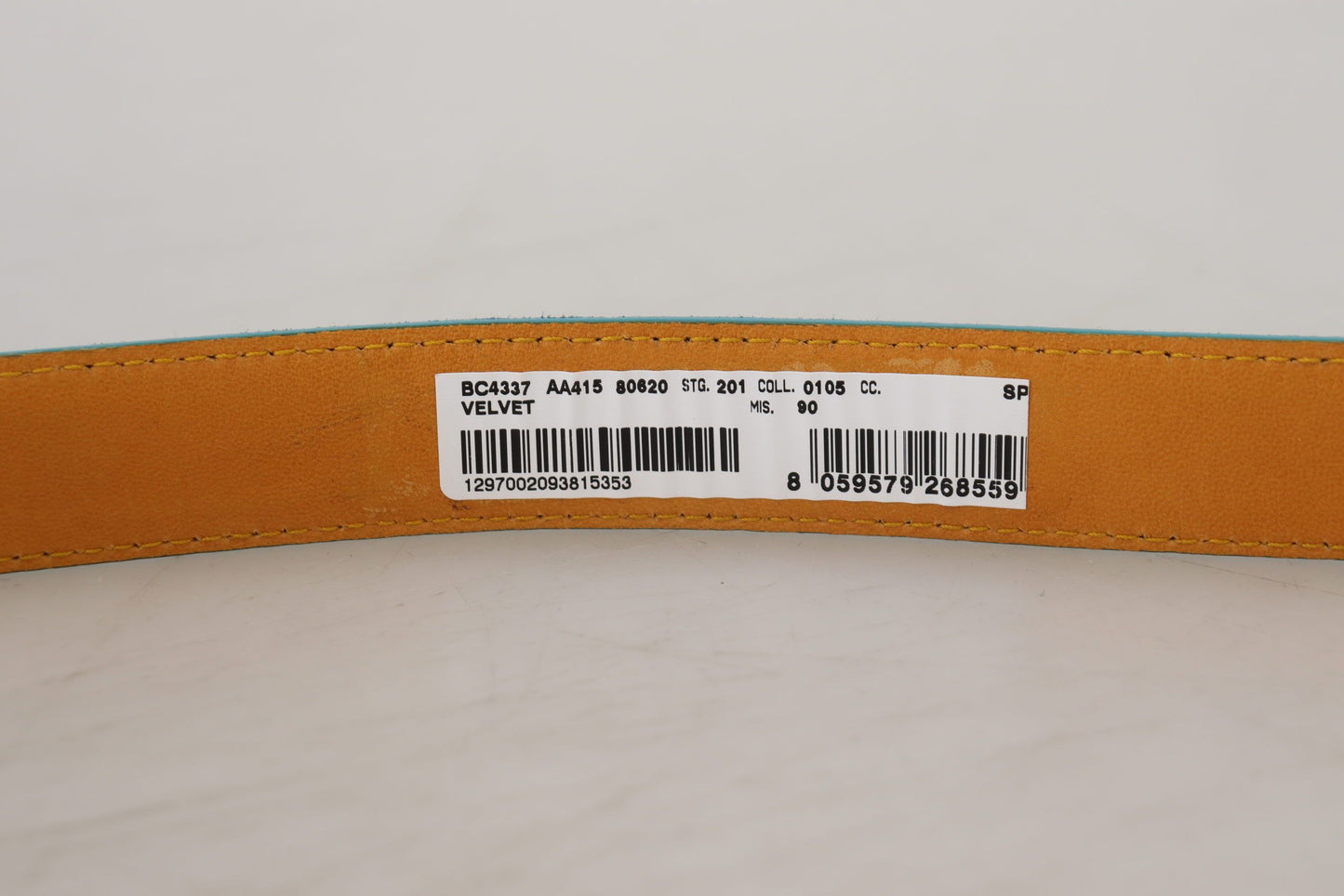 Dolce & Gabbana Elegant Blue Velvet Leather Belt