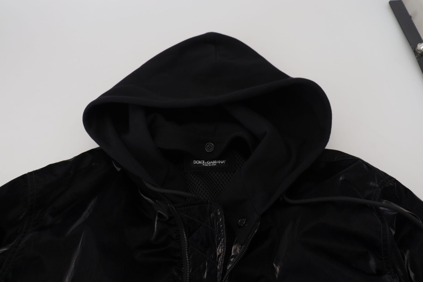 Dolce & Gabbana Elegant Black Bomber Hooded Jacket