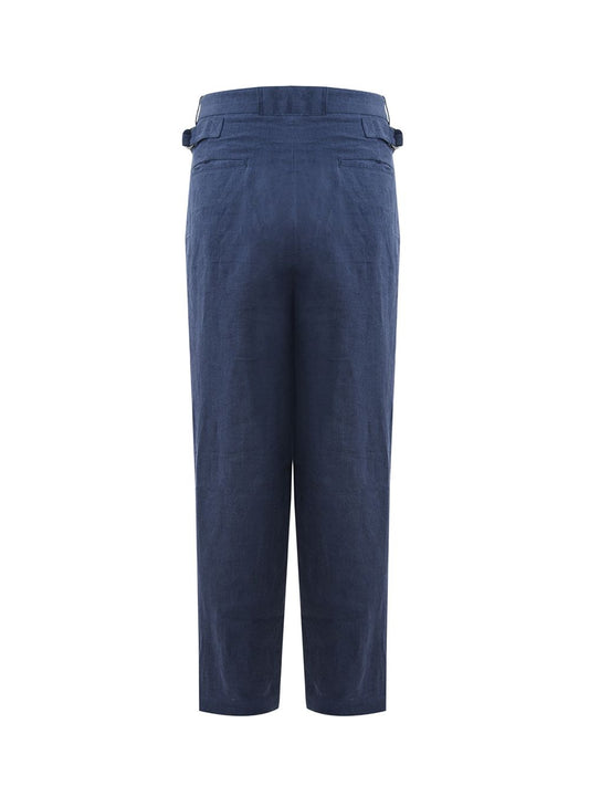 Emporio Armani Chic Oversize Linen Denim Effect Trousers
