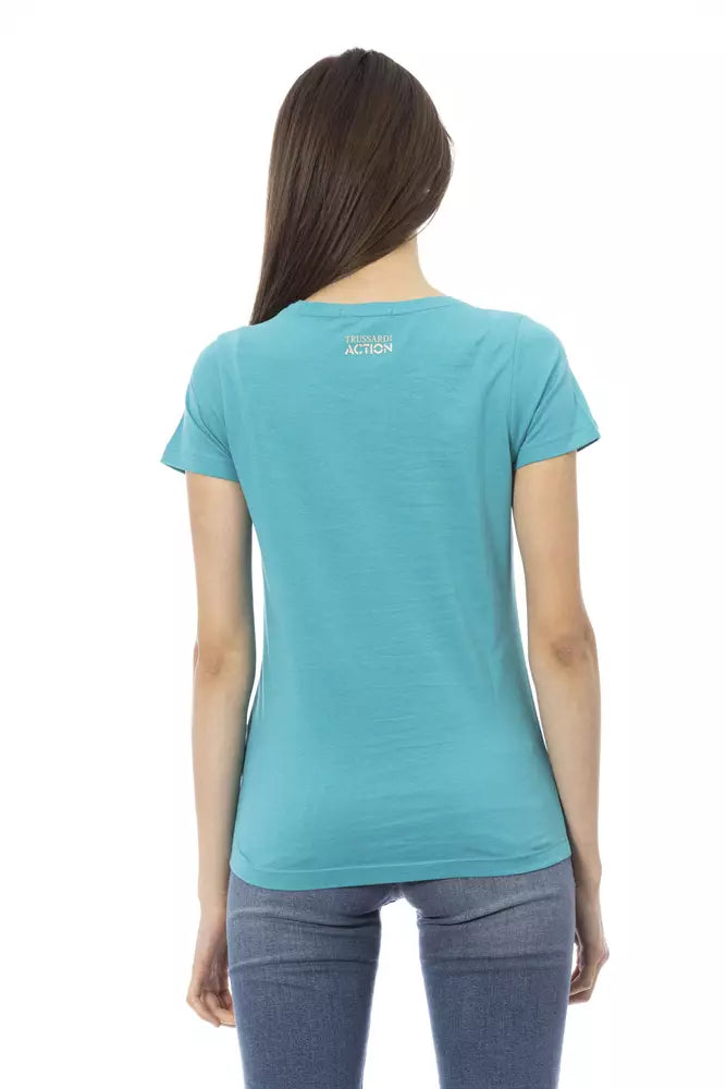 Trussardi Action Elegant Light Blue Round Neck Tee