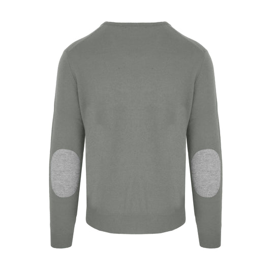 Malo Italian Wool-Cashmere Blend Sweater in Medium Gray