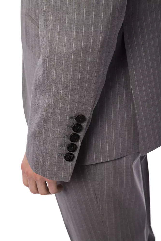 Billionaire Italian Couture Elegant Gray Italian Wool Suit
