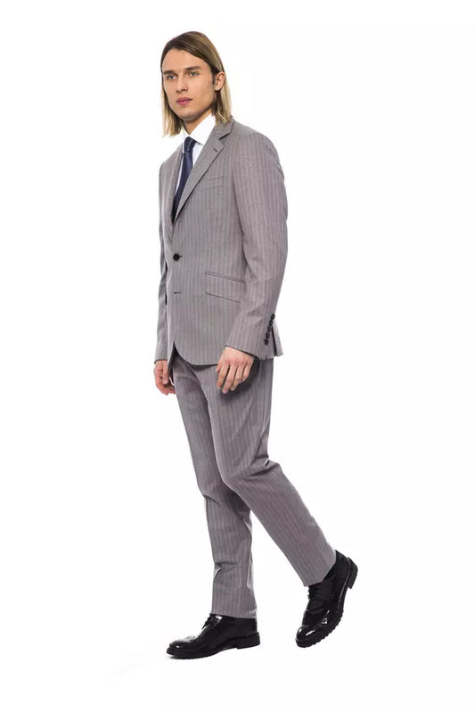 Billionaire Italian Couture Elegant Gray Italian Wool Suit