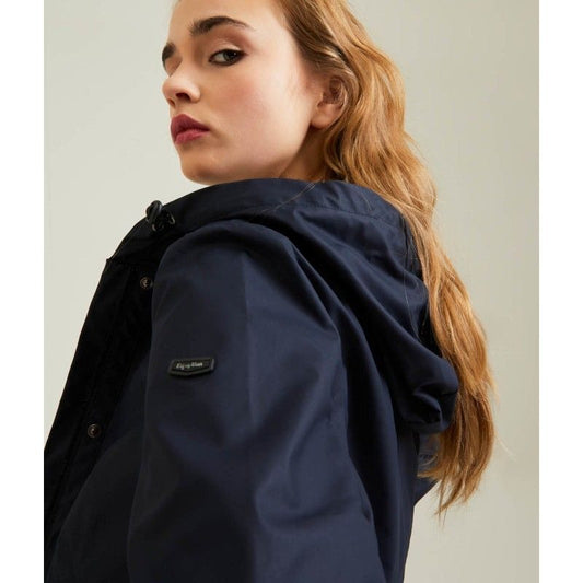 Refrigiwear Chic Blue Polyester Jacket with Zip and Button Detail