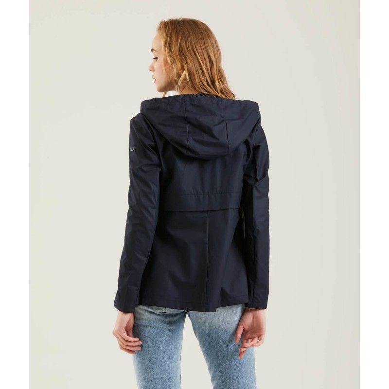 Refrigiwear Chic Blue Polyester Jacket with Zip and Button Detail
