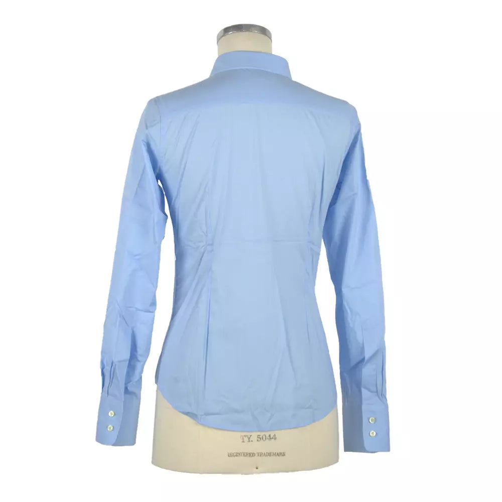 Made in Italy Elegant Light Blue Slim Fit Blouse