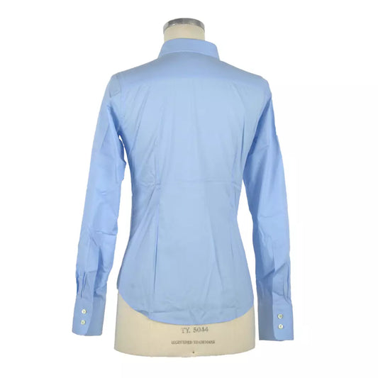 Made in Italy Elegant Light Blue Slim Fit Blouse
