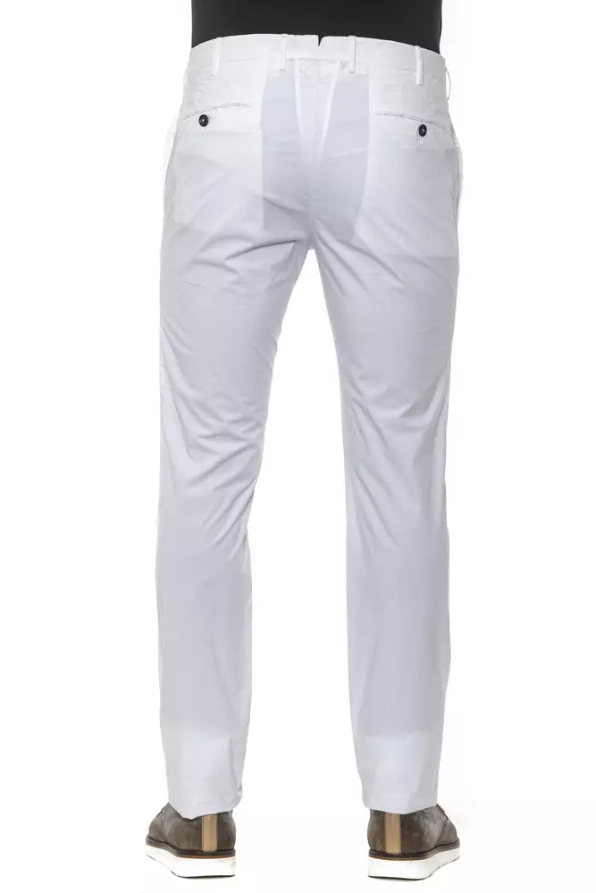 PT Torino Chic White Super Slim Men's Trousers