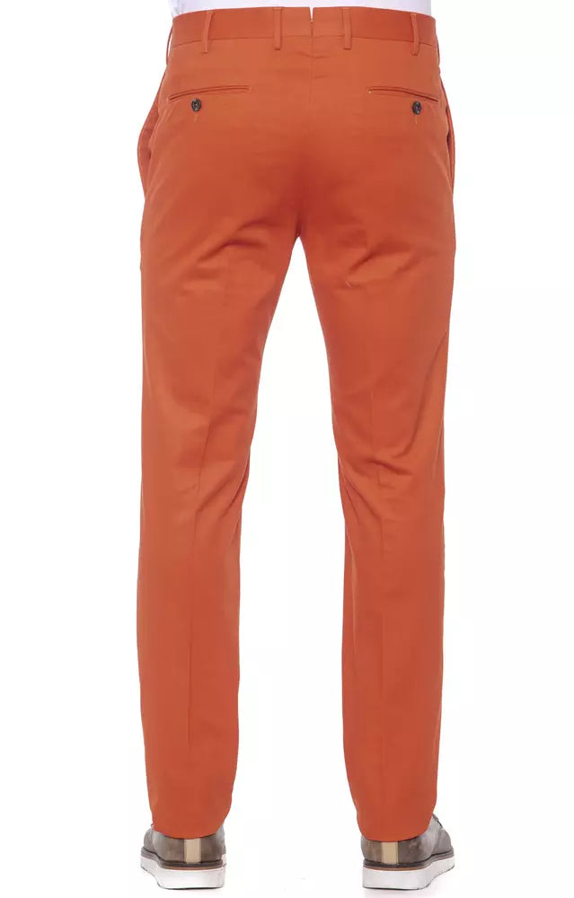 PT Torino Elegant Red Cotton Blend Trousers for Men