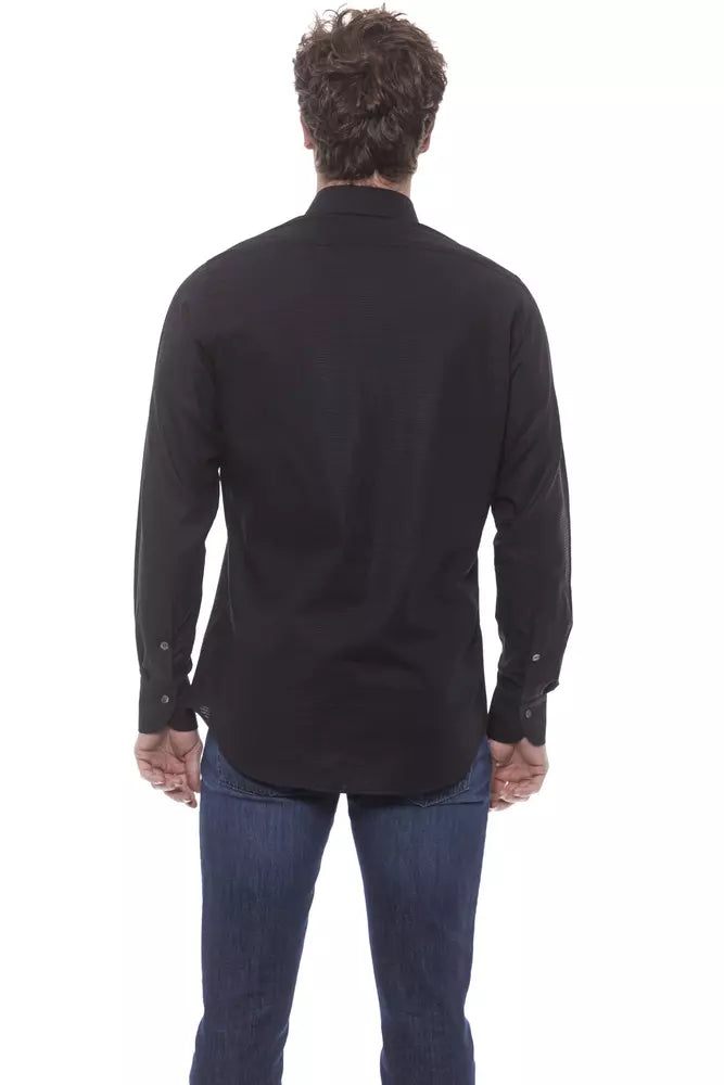Bagutta Elegant Black Italian Collar Shirt - Regular Fit