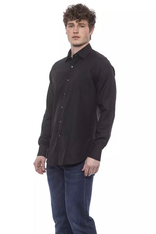 Bagutta Elegant Black Italian Collar Shirt - Regular Fit