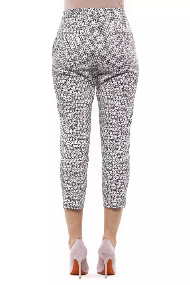 Peserico Chic Adherent White Ankle Trousers