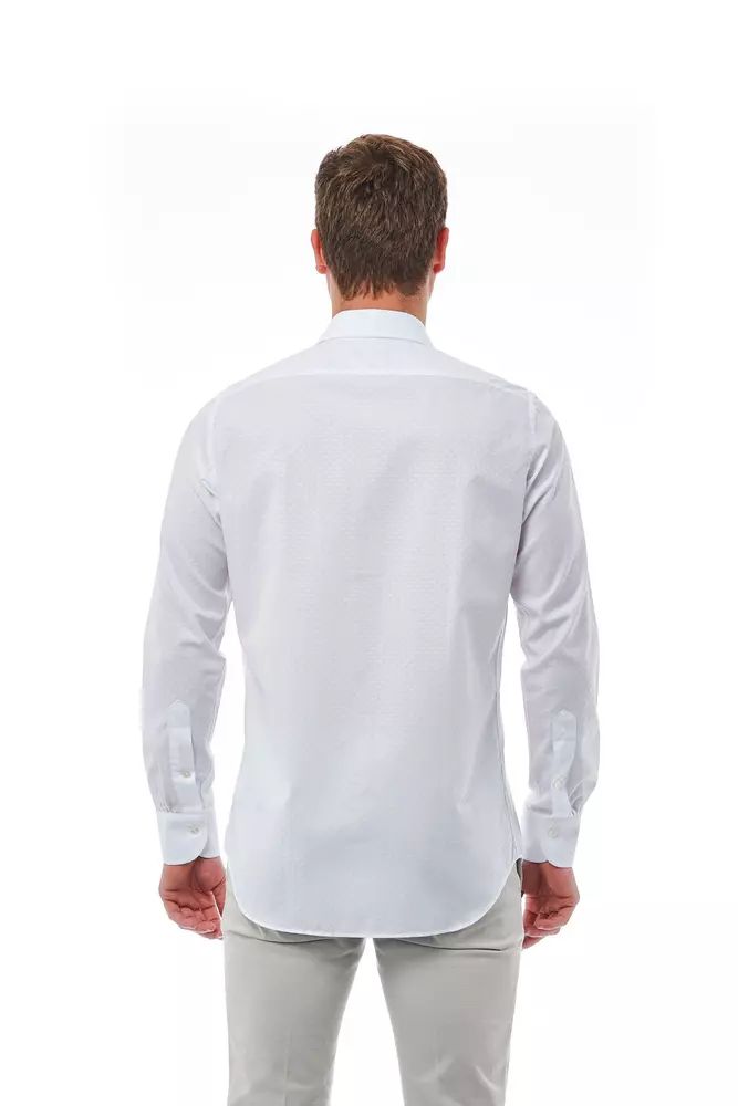 Bagutta Elegant White Italian Collar Cotton Shirt