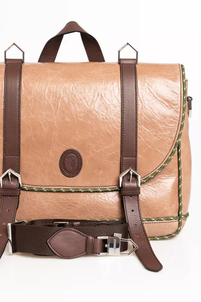 Trussardi Elegant Craquele-Effect Calfskin Briefcase