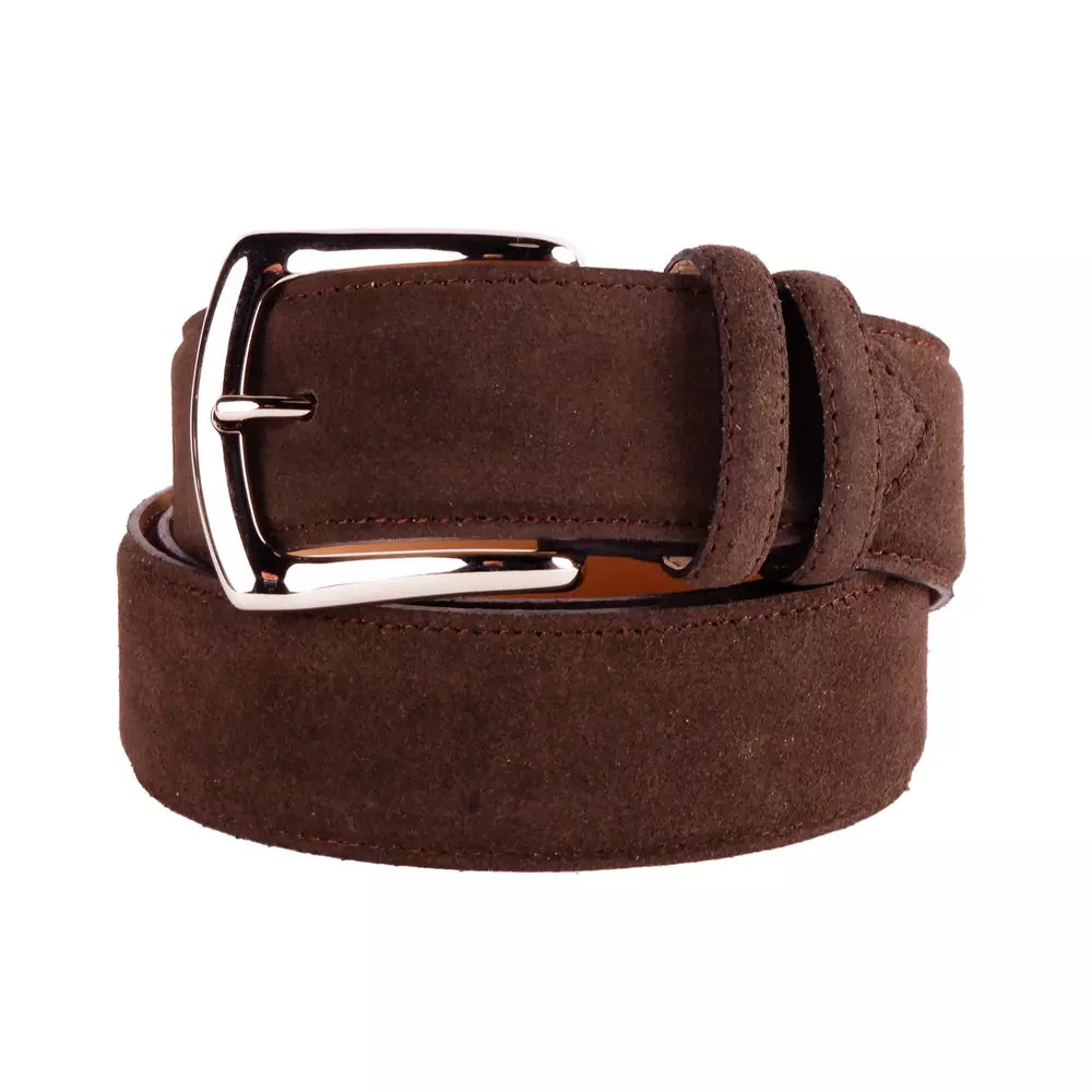 Made in Italy Elegance Refined Italian Suede Calfskin Belt