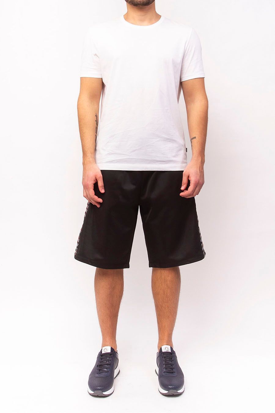 Bikkembergs Sleek Anniversary Striped Bermuda Shorts