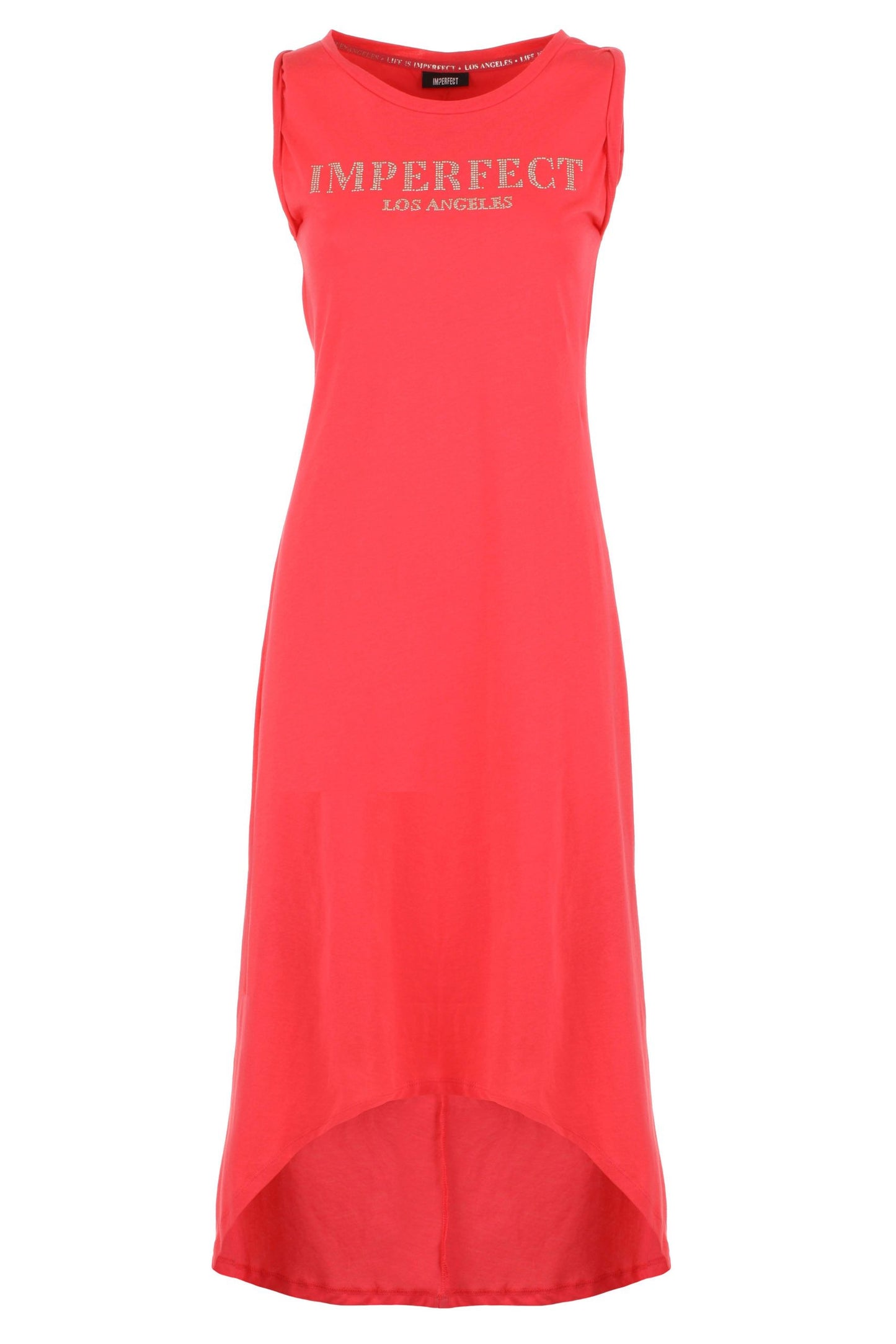 Imperfect Elegant Pink Cotton Dress with Logo Accent