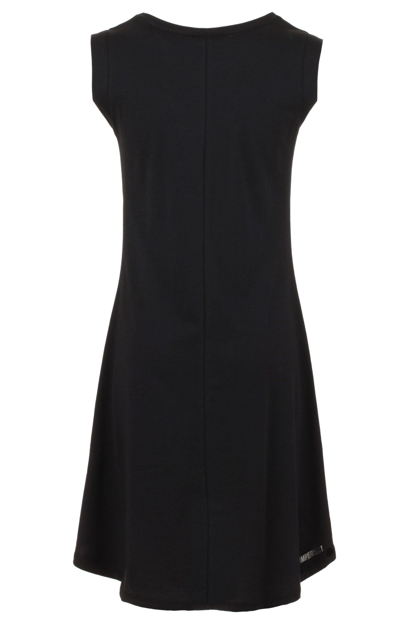 Imperfect Elegant Black Logo Cotton Dress