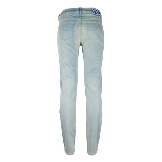 Jacob Cohen Chic Straight Leg Denim with Leather Accents
