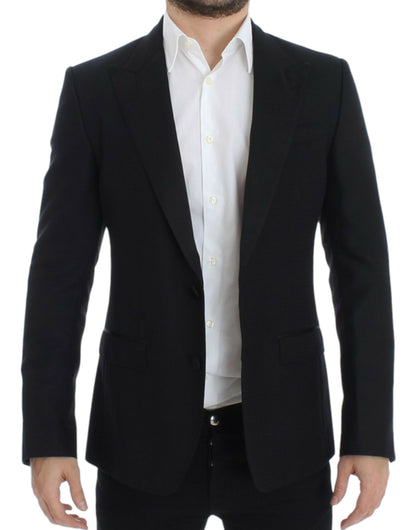 Dolce & Gabbana Black wool silk SICILIA blazer