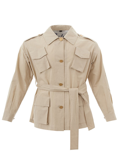 Sealup Elegant Beige Cotton Saharan Jacket