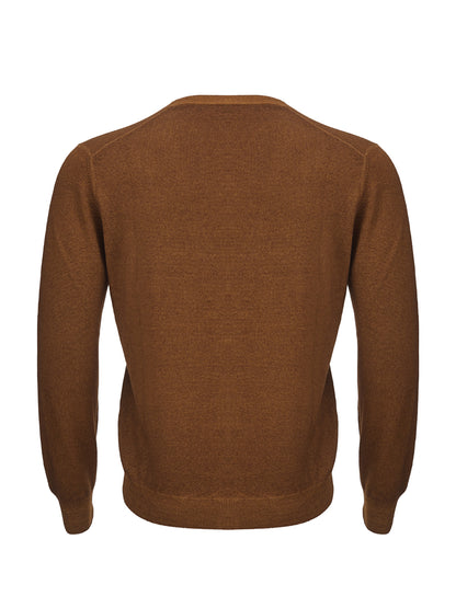 Gran Sasso Elegant Brown Wool Cardigan for Sophisticated Style