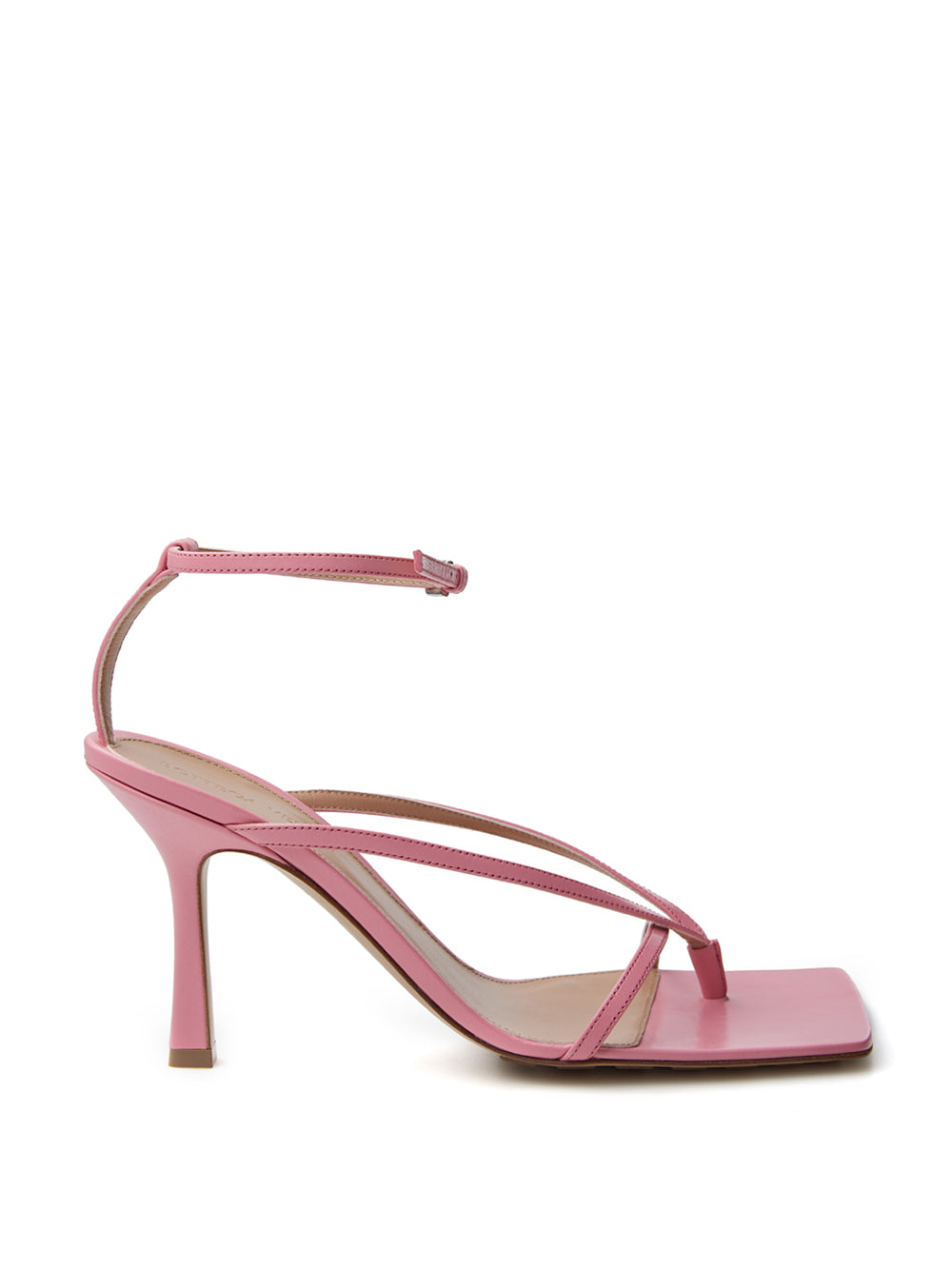 Bottega Veneta Elegant Pink Nappa Leather Stretch Sandals