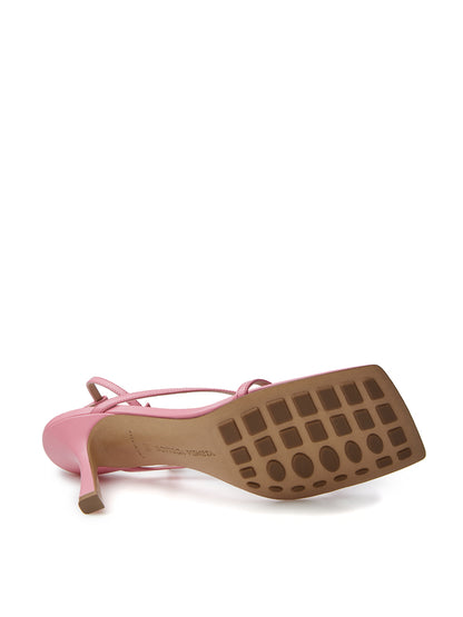 Bottega Veneta Elegant Pink Nappa Leather Stretch Sandals