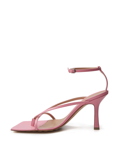 Bottega Veneta Elegant Pink Nappa Leather Stretch Sandals