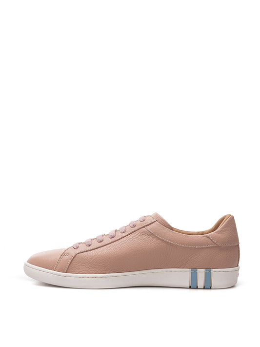 Chic Bally Pink Leather Lace-Up Sneakers