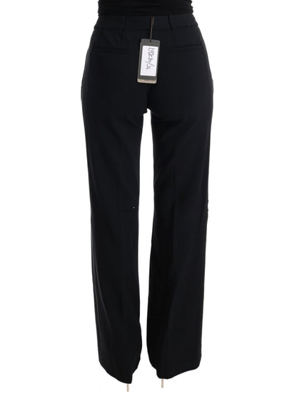 Ermanno Scervino Black Viscose Flare Bootcut Pants